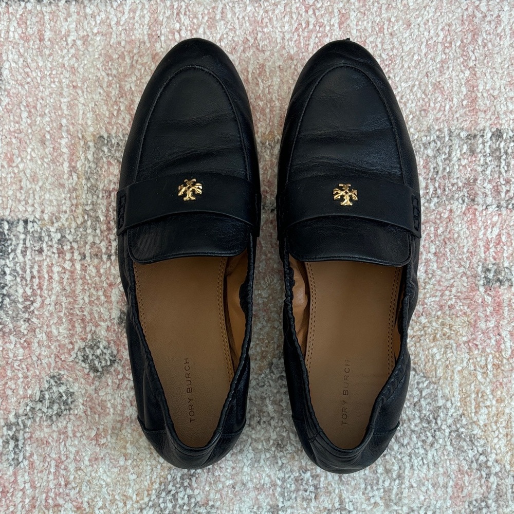 Tory Burch Black Leather Women’s Slip-Ons